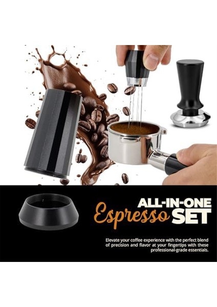 54MM Portafilter Espresso Kit Seti - Paslanmaz Çelik ve Alüminyum Alaşımlı Wdt Aracı ve Yaylı Hassas Sabotaj (Yurt Dışından)