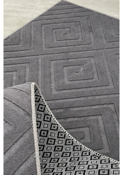 Delüx Üstün Kalite Kaymaz Taban Yolluk Halı Antrasit modelleri