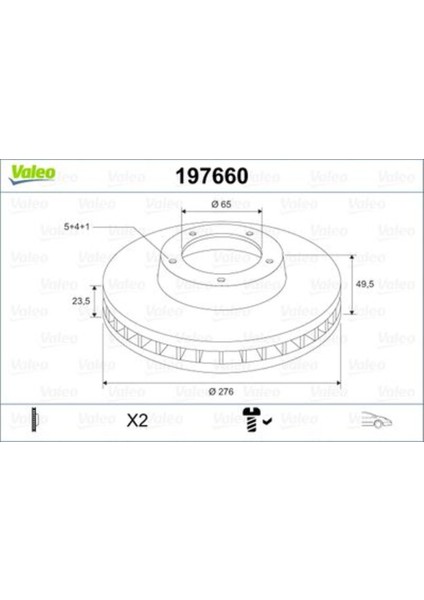 Ön Fren Aynasi Golf 7 12- Leon A3 13- Octavia 12- 276X23.5X9DL Havali