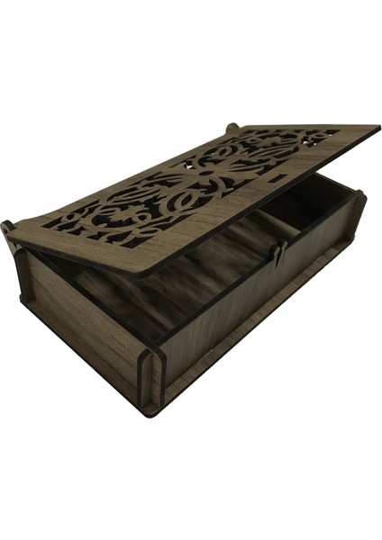 Dekoratif Kutu Işlemeli Tığ Kutusu Organizer Mücevher Takı Kutusu 17X9X3,5 cm