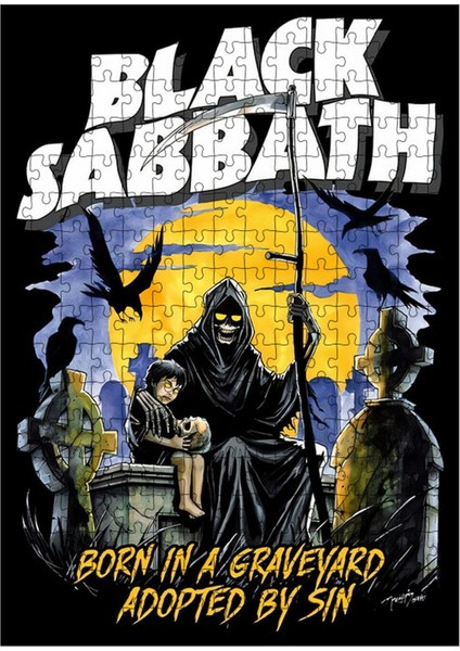 Ahşap Mdf Puzzle Yapboz Black Sabbath Müzik Grubu 255 Parça 35*50 cm