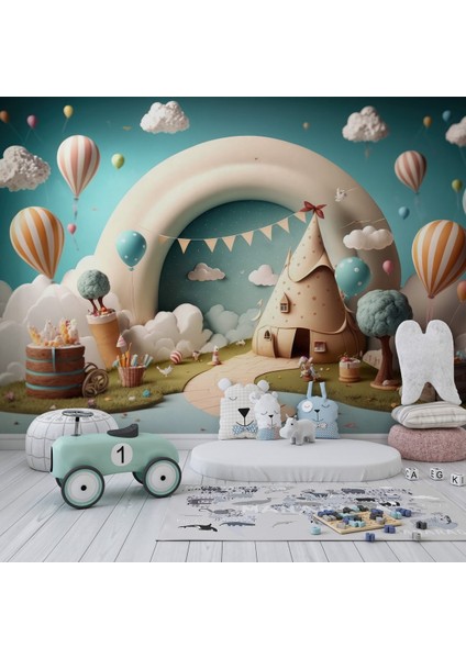 3D 3 Boyutlu Soyut Yaratıcı Erkek Çocuk Odası Duvar Kağıdı