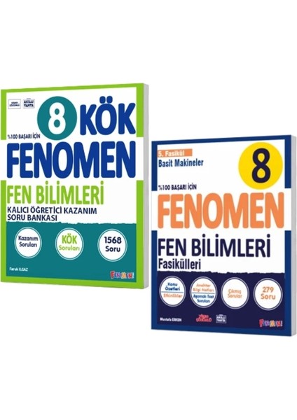 Fenomen Yayınları 8. Sınıf Kök Fen Bilimleri Soru Bankası - Fen Bilimleri 5. Fasikül 2'li Set