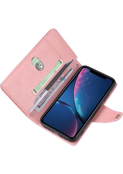 Iphone Xr Kart Tutucu Fermuar Cüzdan Kapak El Kayışı Deri (Yurt Dışından)