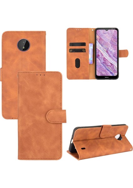 YH Mall Kart ile Nokia C10 Deri Folio Flip Case Kart Ekleme Için Kılıf (Yurt Dışından)