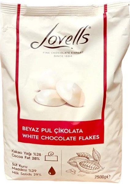 Elit Çikolata Lovells Beyaz Pul Çikolata (2,5kg)