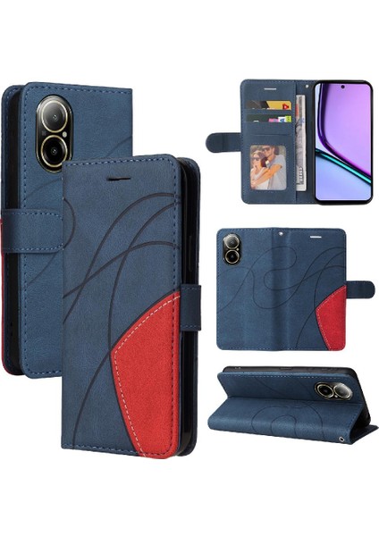 Realme C67 4g Kickstand Koruyucu Pu Deri Flip Folio Için Flip Case (Yurt Dışından)