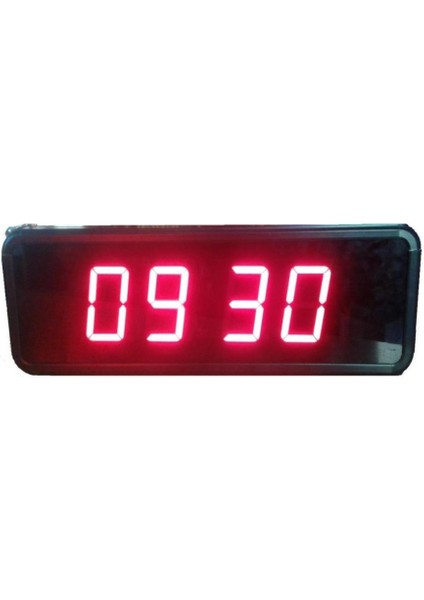 Sanec Çift Taraflı Dijital LED Duvar ve Masa Saati - Kırmızı (Kasa Ölçüleri: 16X40 Cm)