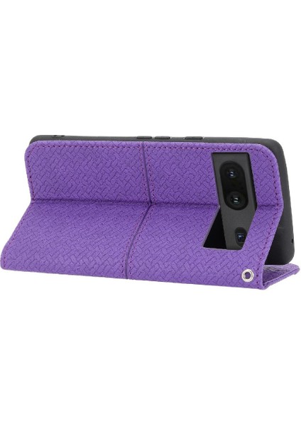 Google Piksel 8 Flip Folio Kitap Kredi Kartı Tutucu Pu Deri El Için Kılıf (Yurt Dışından)