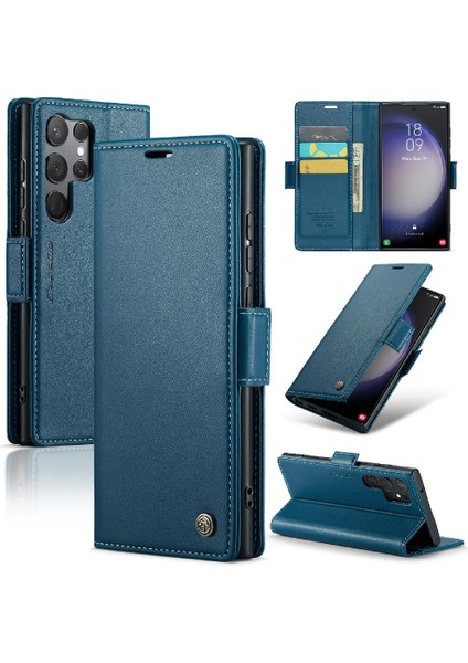 Samsung Galaxy S23 Ultra Anti Dolandırıcılık Kickstand Cüzdan Durumda (Yurt Dışından)