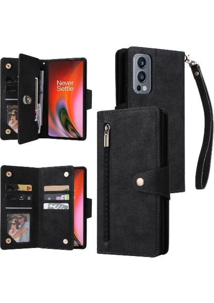 Oneplus Nord 2 Fermuar Cüzdan Kapak Için Kılıf El ile Manyetik Deri (Yurt Dışından)