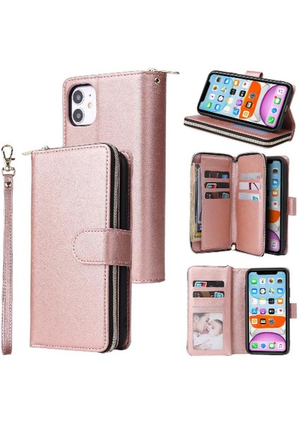 Iphone 11 Için Kılıf Kart Tutucu Cüzdan Durumda 9 Kart Yuvaları ile Kapak Çevirin (Yurt Dışından)