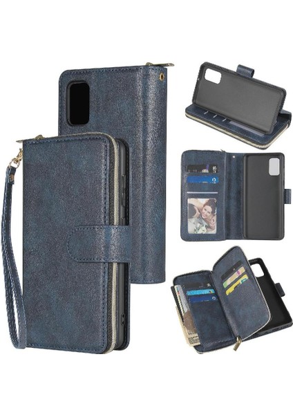 Samsung Galaxy Için Kılıf El Kayışı ile Zipper Fermuar Cep Kart Tutucu Flip (Yurt Dışından)