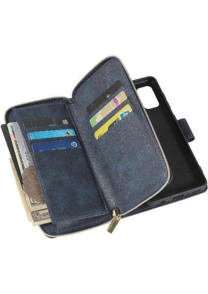Samsung Galaxy Için Kılıf El Kayışı ile Zipper Fermuar Cep Kart Tutucu Flip (Yurt Dışından)