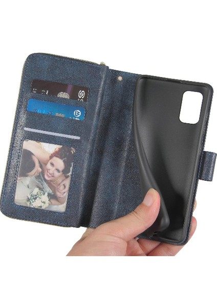 Samsung Galaxy Için Kılıf El Kayışı ile Zipper Fermuar Cep Kart Tutucu Flip (Yurt Dışından)