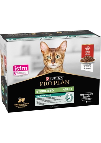 Pro Plan Pouch Sos Içinde Sığır Etli Kısırlaştırılmış Kedi Konservesi 85GR (10'lu)