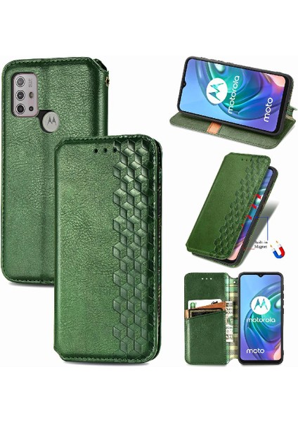 YH Mall Motorola Moto G30 Zarif Iş Deri Kılıf Kapak Çevirin (Yurt Dışından)