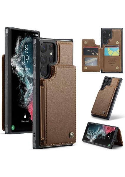 Samsung Galaxy S22 Ultra Kickstand Ince Darbeye Dayanıklı Caseme Cüzdan Kılıf (Yurt Dışından)