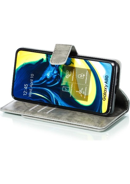 YH Mall Samsung Galaxy A80 Kickstand Manyetik Pu Deri Cüzdan 9 Kart (Yurt Dışından)