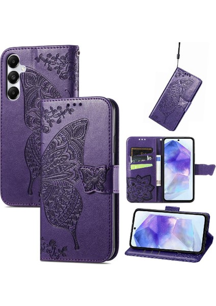 Samsung Galaxy A35 Çok Renkli Kelebek Iş Cüzdan Kanat Için Kılıf (Yurt Dışından)