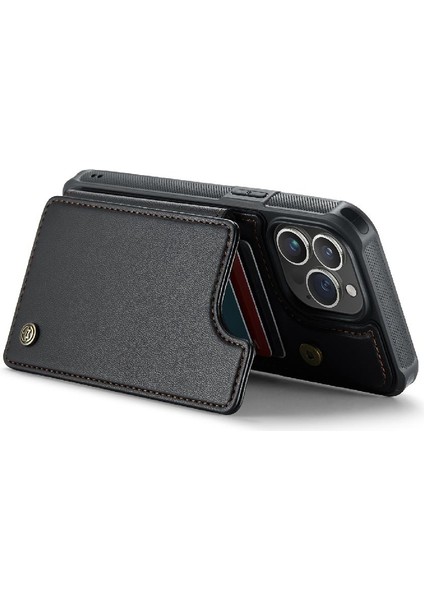 IPhone 14 Pro Max Kart Tutucu Pu Deri Kickstand Için Caseme Cüzdan Kılıf (Yurt Dışından)