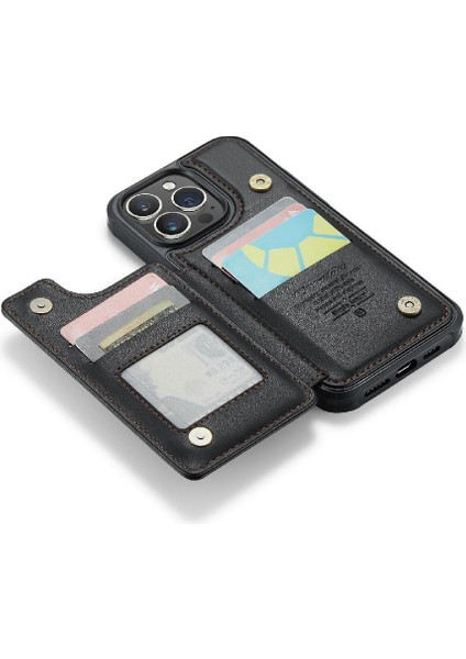 IPhone 14 Pro Max Kart Tutucu Pu Deri Kickstand Için Caseme Cüzdan Kılıf (Yurt Dışından)