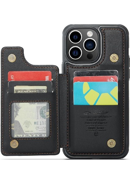 IPhone 14 Pro Max Kart Tutucu Pu Deri Kickstand Için Caseme Cüzdan Kılıf (Yurt Dışından)