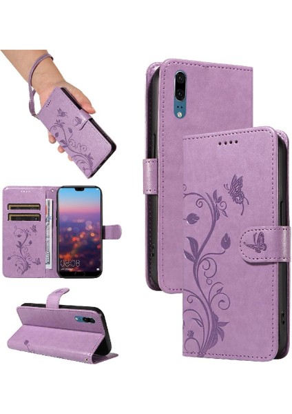 YH Mall El Kayışı ve Kart Yuvası Yüksek Kaliteli Telefon ile Huawei P20 Için Flip Case (Yurt Dışından)