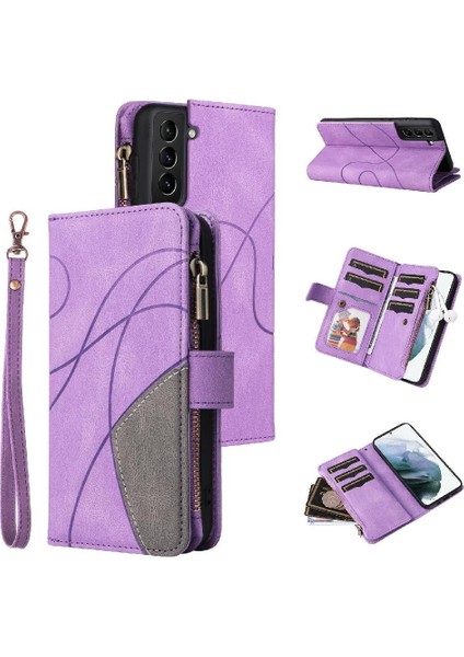 Samsung Galaxy S21 Artı Kickstand Koruyucu Iki Renkli Dikiş Için Kılıf (Yurt Dışından)