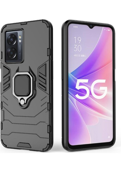 Oppo A57 5g Için Kılıf 360 &deg; Dönen Halka Askeri Damla Koruma Darbeye (Yurt Dışından)