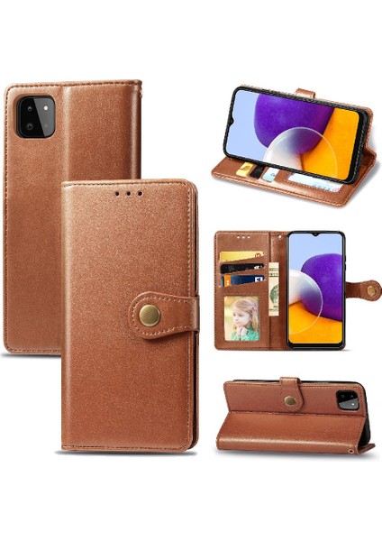 Samsung Galaxy A22 5g Için Kılıf Kapak Çevirin Moda Tasarımı Zarif Deri (Yurt Dışından)