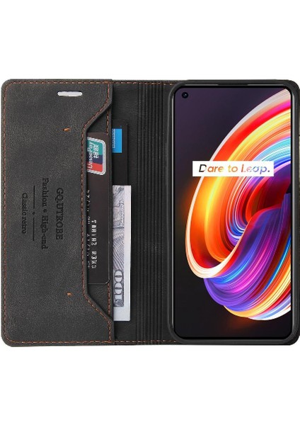 Realme 7 Pro Premium Deri Premium Deri Iki Kart Yuvaları Için Kılıf (Yurt Dışından)