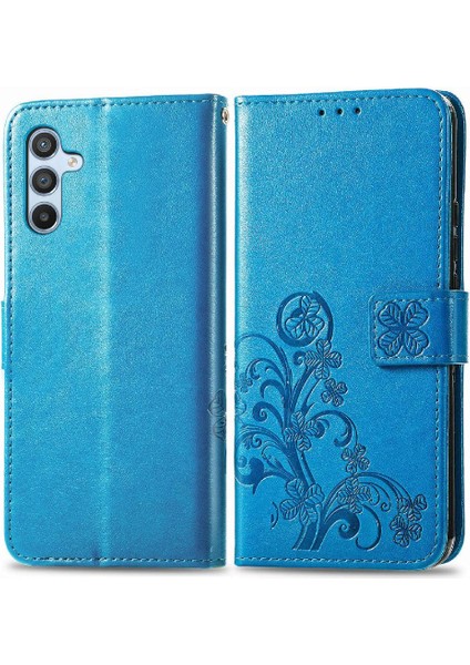 Samsung Galaxy A34 5g Zarif Iş Dört Yapraklı Yonca Flip Case (Yurt Dışından)