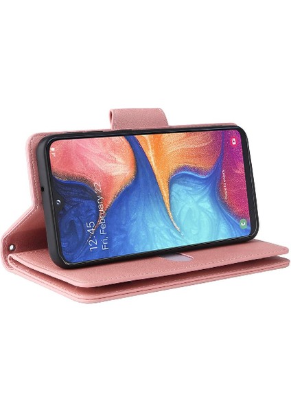 Samsung Galaxy A20E Manyetik Deri Fermuar Cüzdan Kapak ile (Yurt Dışından)