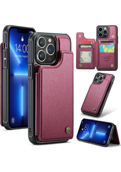 IPhone 13 Pro Max Ince Darbeye Vaka Rfıd Kart Için Caseme Cüzdan Kılıf (Yurt Dışından)