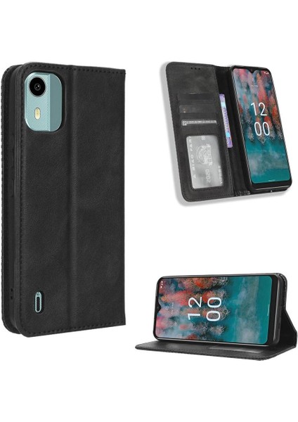 Nokia C12 Pu Deri Manyetik Kapatma Cüzdan Için Kılıf (Yurt Dışından)