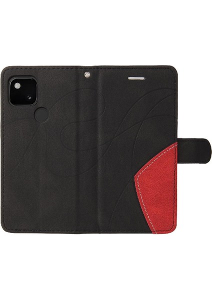 Kart Yuvası Standı ile Google Piksel 5 Için Kılıf Pu Deri Flip Folio Kılıf (Yurt Dışından)