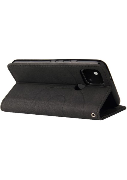 Kart Yuvası Standı ile Google Piksel 5 Için Kılıf Pu Deri Flip Folio Kılıf (Yurt Dışından)