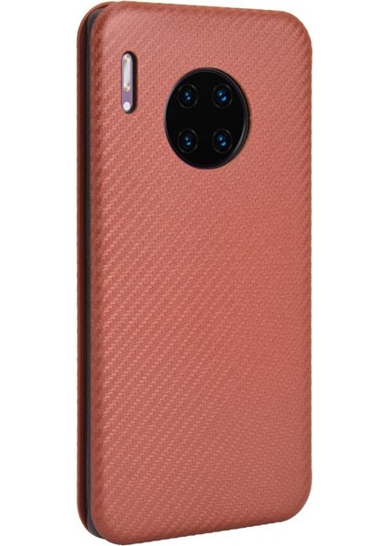 YH Mall Huawei Mate 30 Pro Için Kılıf Manyetik Karbon Fiber Kart Tutucu ile Tam (Yurt Dışından)