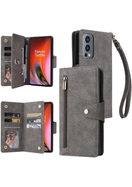 Oneplus Nord 2 Fermuar Cüzdan Kapak Için Kılıf El ile Manyetik Deri (Yurt Dışından)