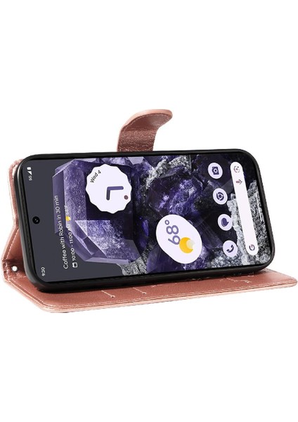 Google Pixel 8 Için Kılıf ve El Kayışı Cüzdan Telefon Kılıfı ile Kart Yuvası (Yurt Dışından)