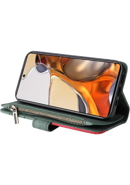 Xiaomi 11T/11T Pro Dokuz Kart Yuvaları Fermuar Cüzdan Tarzı Kickstand (Yurt Dışından)