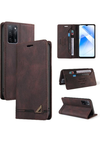 Oppo Oppo 5g Premium Deri Iki Kart Yuvaları Kickstand Premium Için Kılıf (Yurt Dışından)
