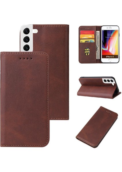Samsung Galaxy S24 Artı Tam Koruma Deri Folio Flip Case (Yurt Dışından)
