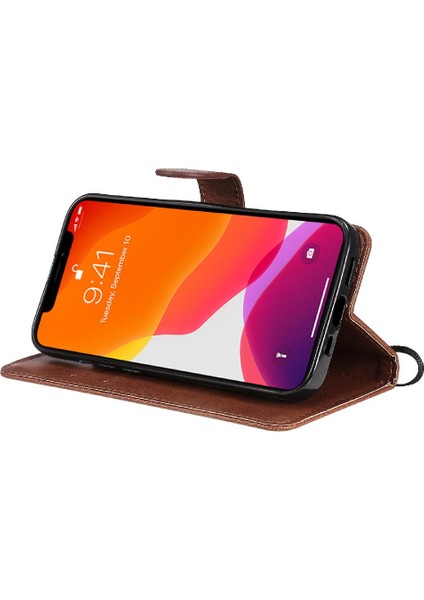Iphone 13 Pro Için Flip Case Yüksek Kalite Deri Klasik Düz Renk Telefon (Yurt Dışından)
