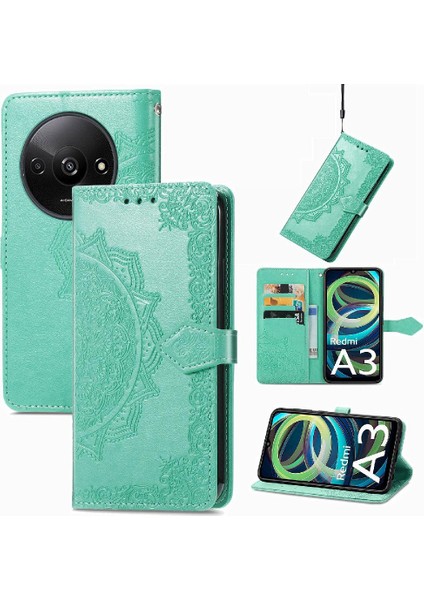 Xiaomi Redmi A3 Flip Kapak Darbeye Zarif Desen Basit (Yurt Dışından)