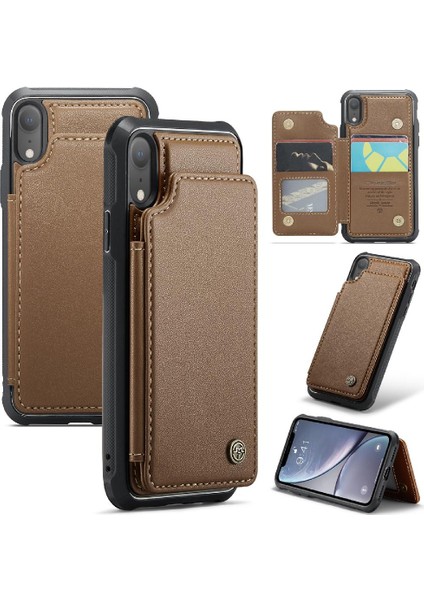 IPhone Xr Kickstand Rfıd Engelleme Pu Deri Kart Için Caseme Cüzdan Kılıf (Yurt Dışından)