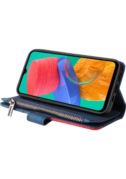 Samsung Galaxy M33 5g Iki Renkli Dikiş Kickstand Koruyucu Kılıf (Yurt Dışından)