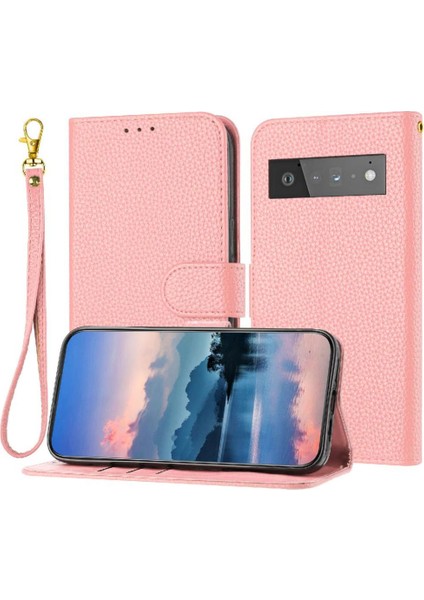 Google Piksel 6 Pro Litch Desen Kart Yuvaları Tutucu Cüzdan Için Telefon Kılıfı (Yurt Dışından)