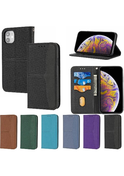 IPhone 12 Flip Folio Kitap Kredi Kartı Tutucu Pu Deri Kapak (Yurt Dışından)